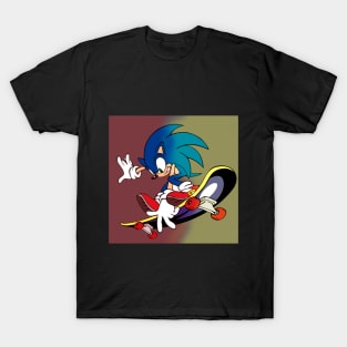 the red yellow of sonic skate T-Shirt